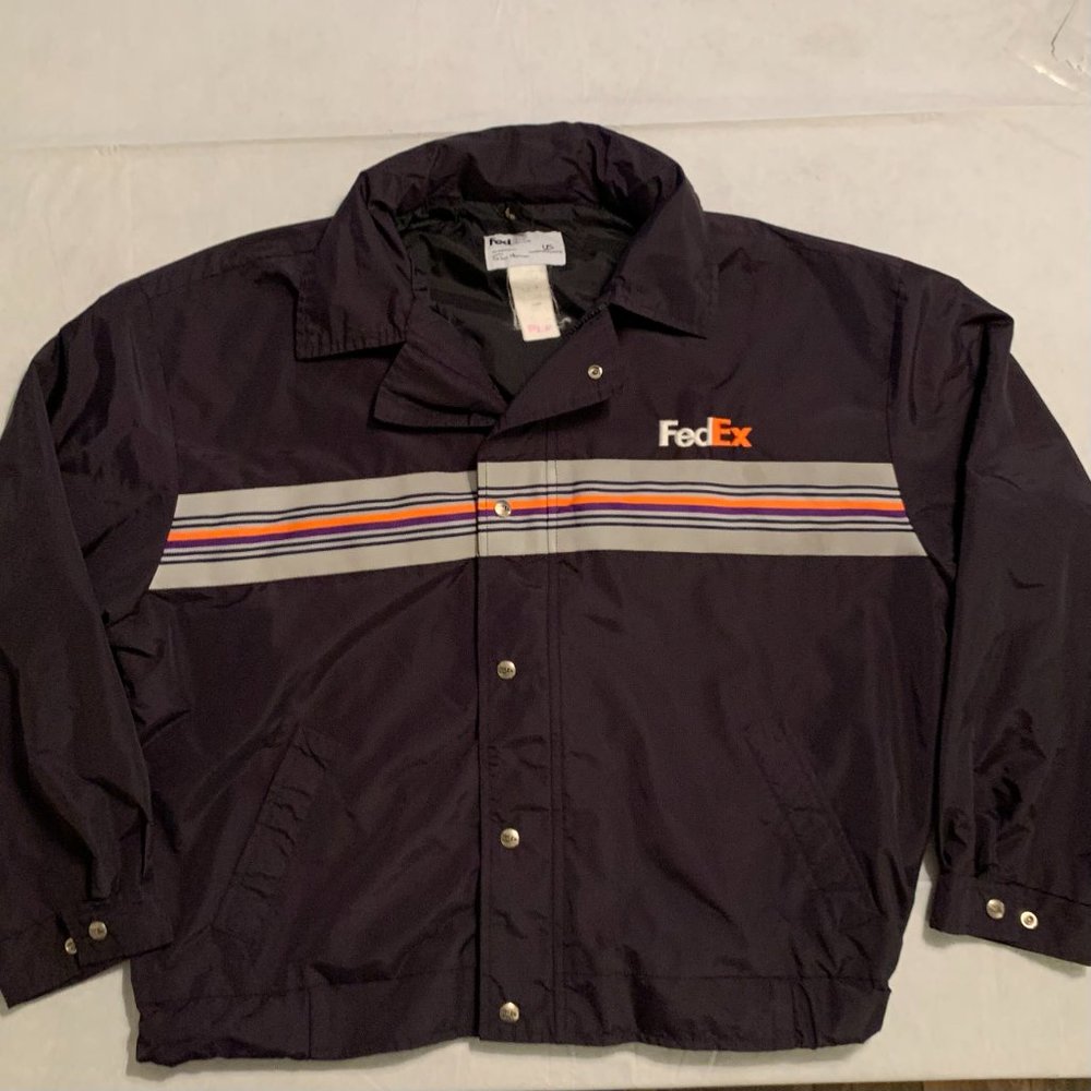 FexEx Blue Reflective Coat Jacket Delivery Employee Uniform Mens XXL